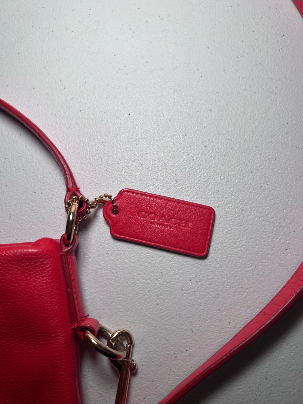 Coach Isabelle Red Pebbled Leather Shoulder Crossbody Bag - Picture 2 of 9